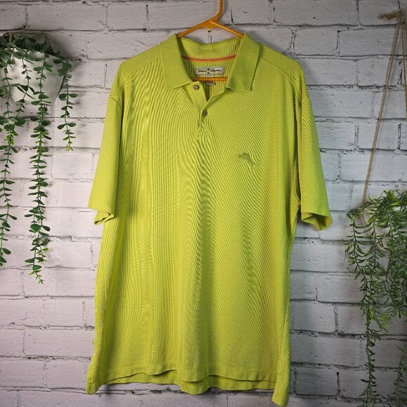 TOMMY BAHAMA APPLE GREEN MENS POLO EUC SIZE XL - Picture 1 of 5